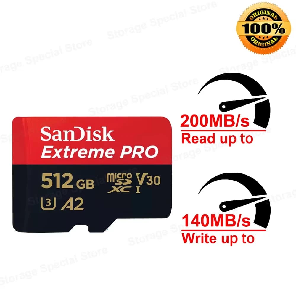 Sandisk Extreme PRO Card 32GB 64GB Original 128GB 256GB 512GB 1TB V30 Micro SD Card Class 10 UHS-I U3 Memory Card - 2