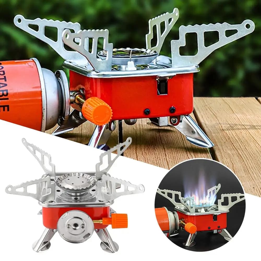 3500W Windproof Camping Gas Stove Foldable Portable Outdoor Burner with Piezo Ignition Lightweight Backpacking Stove for Hiking - 3