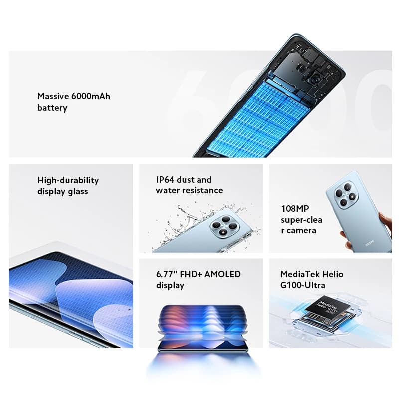Xiaomi Mobile Phones Redmi Note 15 Global Version MTK Helio G100-Ultra 6.77' AMOLED Display 108MP Camera 6000mAh Smartphone - 3