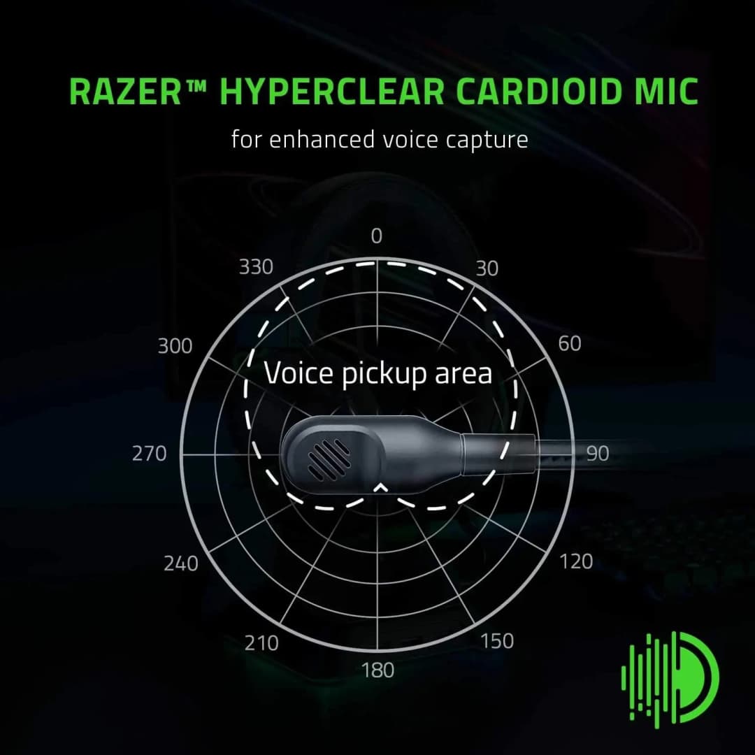 New Razer BlackShark V2 X Wired Esports Headset Advanced Passive Noise Cancellation, 7.1 Surround Sound, Hyperclear Cardioid Mic - 3