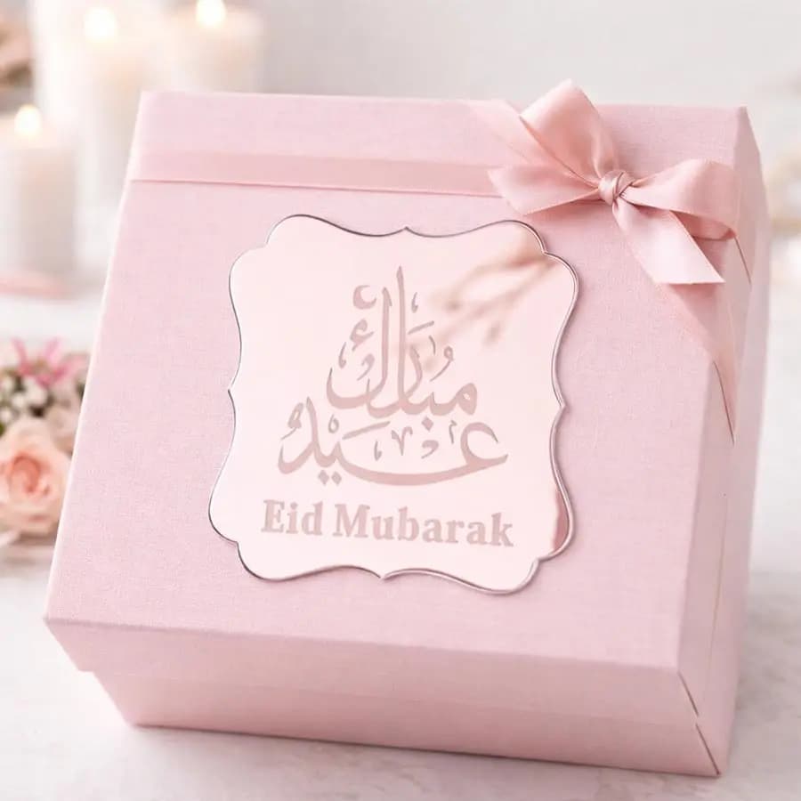18pcs Eid Mubarak Mirror Acrylic Stickers 5cm Islamic Ramadan Party Decorations Gift Box  Decorative Labels