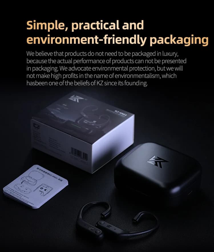 سماعات KZ الرسمية مع شحن مجاني KZ AN01 TWS ANC HIFI لاسلكية مع خطاف أذن BT5.4 LDAC بتقنية هجينة - 6