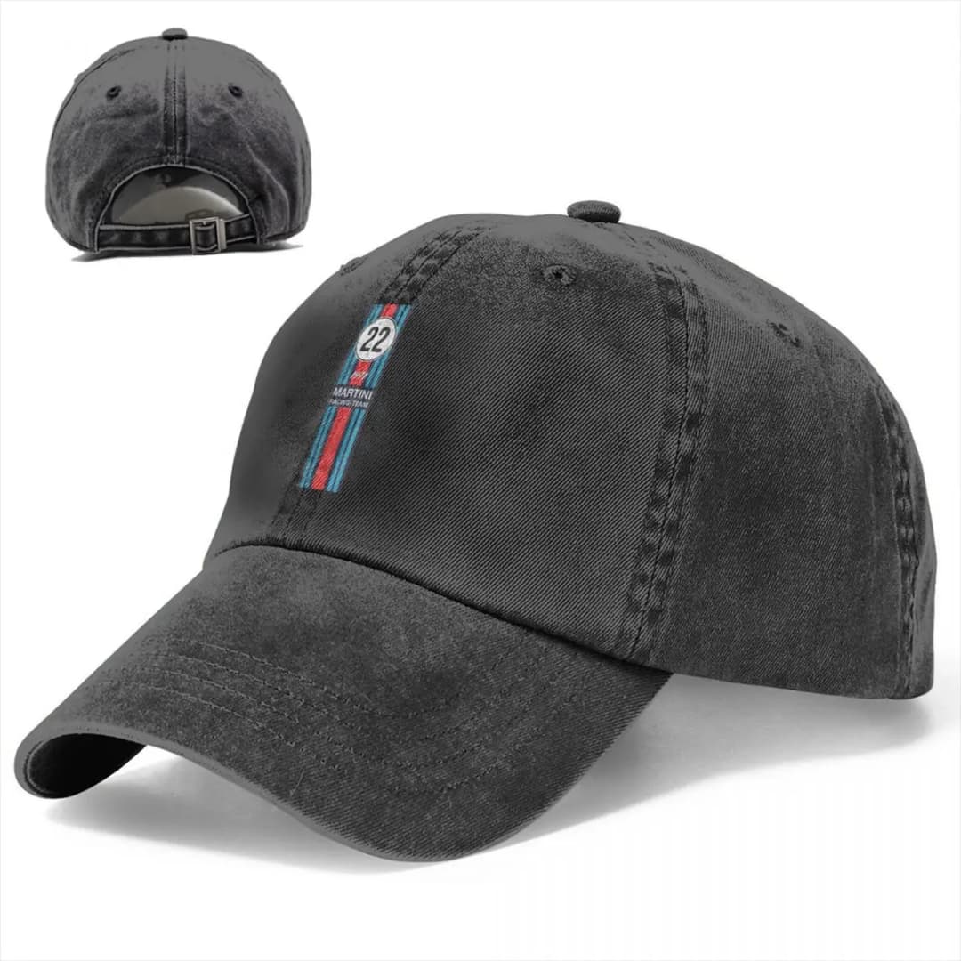 Washed Men's Baseball Cap Racing Team Trucker Snapback Caps Dad Hat Martini Racing Golf Hats - 4