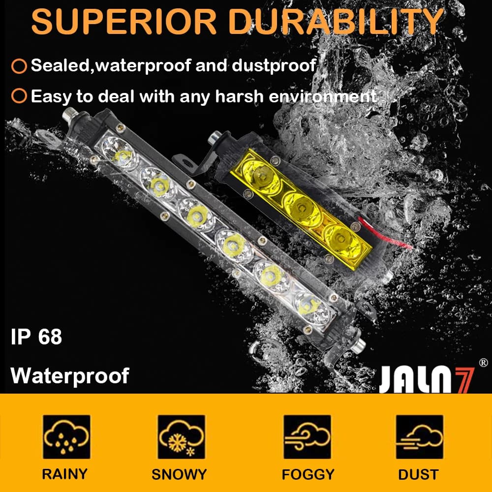 4''/7'' MOTO car 15W/30W LED Light Bar Single Row Work Spotlights Mini Led Lamp Bike Light 4X4 Offroad 12V 24V White Yellow - 4