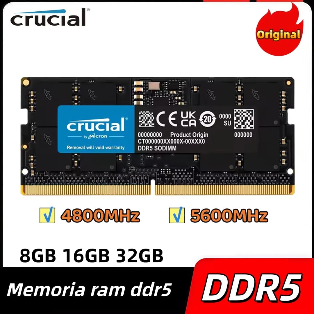 Original Crucial DDR5 RAM 8GB 16GB 32GB 4800MHz 5600MHz 262pin SO-DIMM Memory non-ECC for LEGION Laptop Notebook RAM