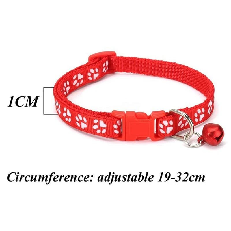 12Pcs Cute Cat Collar With Bell Adjustable Kitten Safety Collar Necklace Black Blue Red Orange Green 6 Colors For Chihuahua - 5