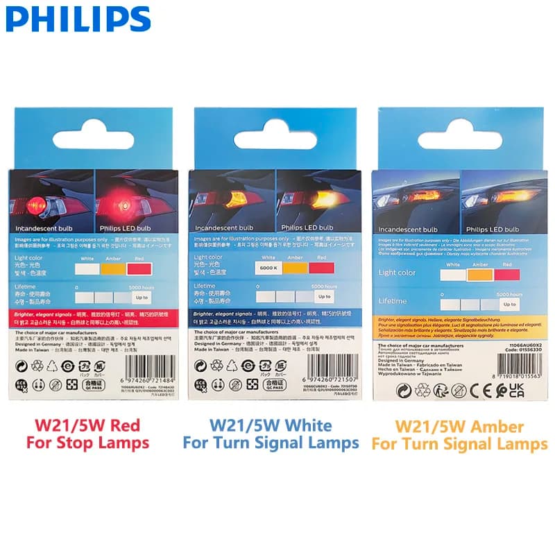 مصابيح إشارة التوقف والالتفاف للسيارة Philips Ultinon Pro6000 LED W21/5W 7443 T20 بملامسين، لون أحمر وأبيض وكهرماني، بدون وميض أو أخطاء - 6