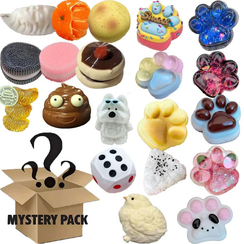 Mystery Fidget Toy Kawaii Cat's Paw,Simulated Food,Antistress Foot Squishy Toy, Squeeze Toy, Mochi Squishy, Stress Reliever Toys - 3