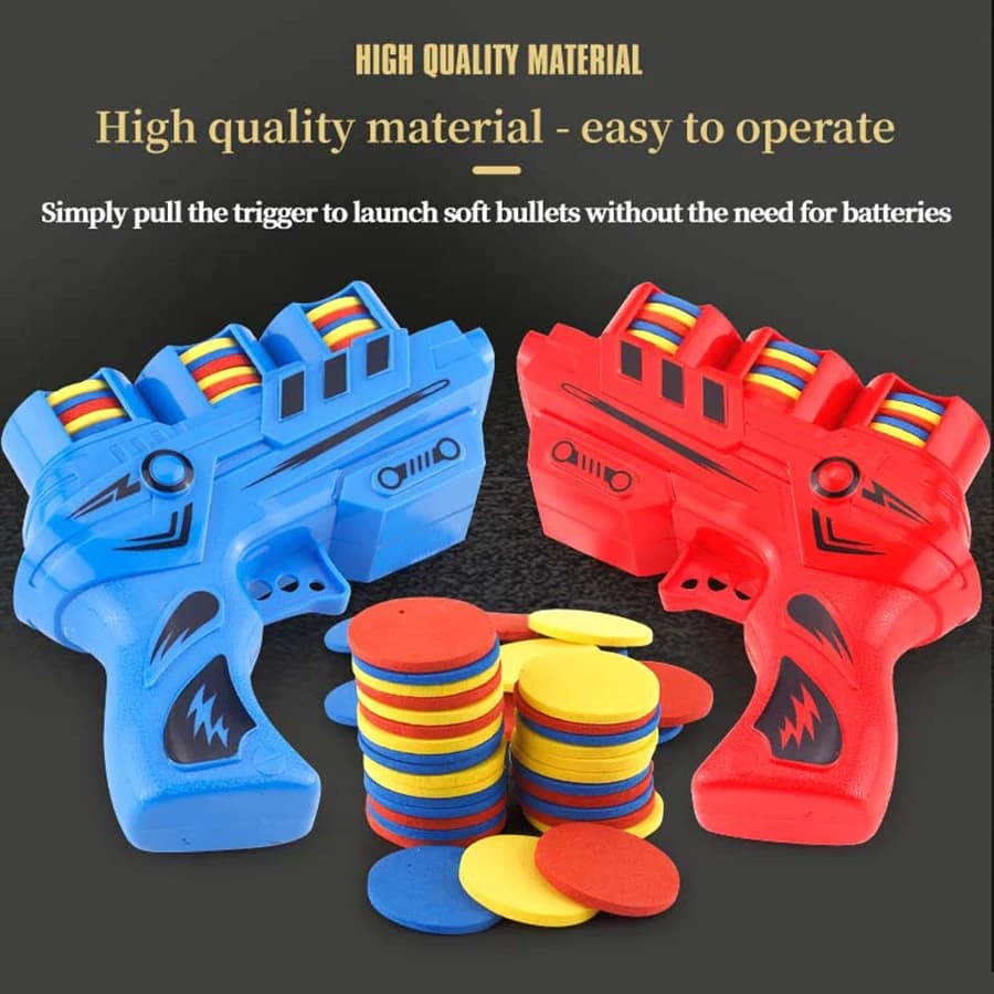 مسدسات صحون طائرة للأطفال قاذفة أقراص طائرة على شكل جزر مسدس فجل لعبة مسدس أقراص طائرة من مادة EVA الآمنة لعبة رياضية خارجية للأطفال - 2