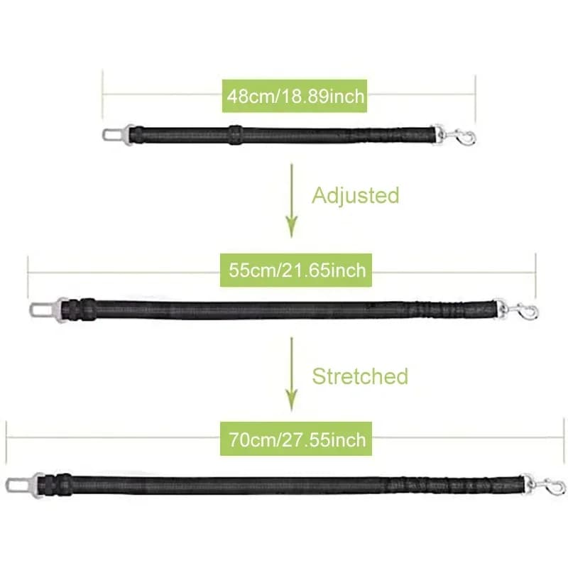 Durable Nylon Dog Seat Belt For Small Large Dogs Adjustable Reflective Elastic Lead Puppy Travel Car Safety Rope French Bulldog - 2