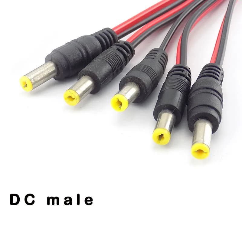 12V DC Extension Connectors Male Female jack Cable Adapter Plug Power Supply 5.5x2.1mm LED Strip Light CCTV Camera 26cm Length - 3
