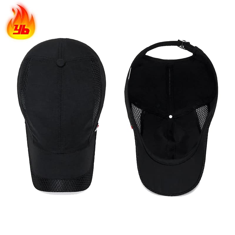 Summer Breathable Mesh Quick-Drying Hat Outdoor Sports Sun Hat Red Leather Label Sun Protection Sun Hat - 4