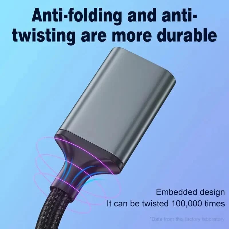 كابل تمديد USB2.0 للماوس وU القرص ولوحة المفاتيح كابل بيانات نايلون مضفر بطول 1 متر/2 متر/3 متر من سبائك الألومنيوم - 3