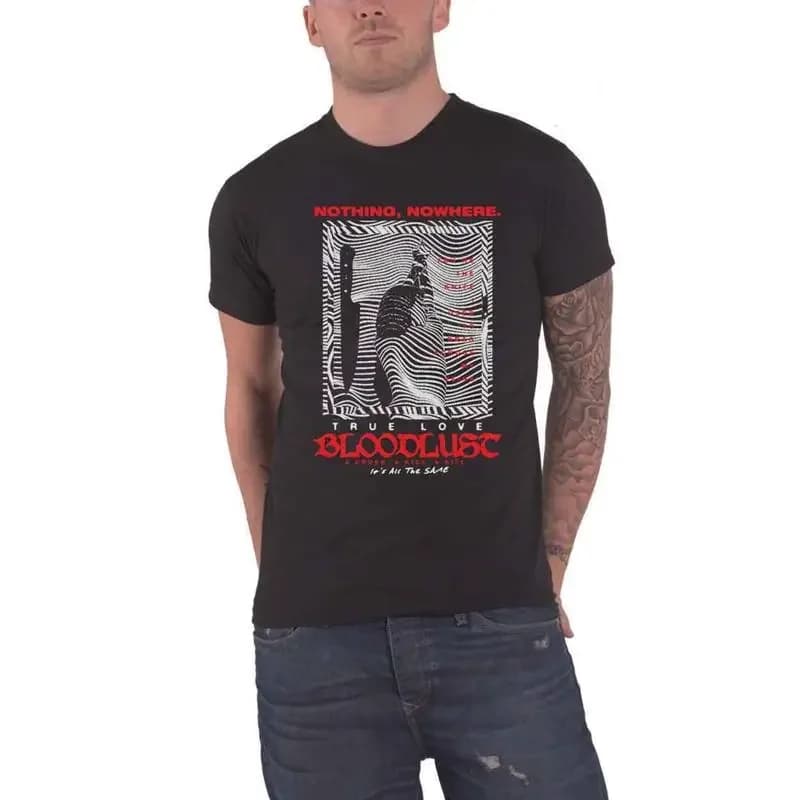 Nothing Nowhere T Shirt Digital Landscape Band Logo New Official Mens Black
