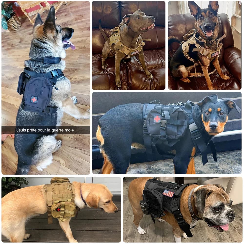 Tactical Dog Harnesses Pet Training Vest Military Dog Harness Leash Collar For Small Medium Large Dogs Walking Hunting - 6