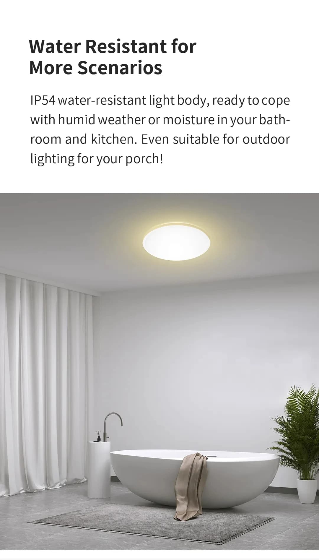 مصباح سقف ييليت الذكي LED RGB واي فاي 24W قابل للتعتيم 400C فائق النحافة تحكم صوتي ذكي يعمل مع تطبيق هوم كيت منزل مي - 5