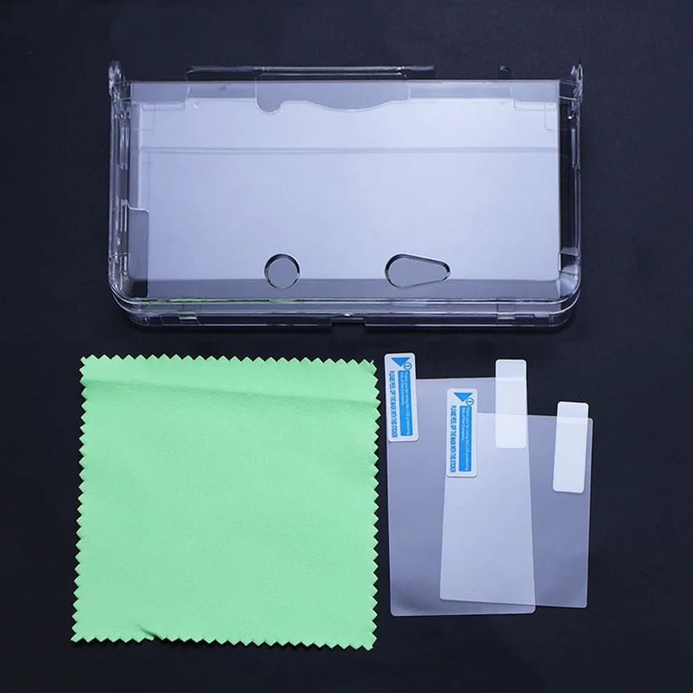 غطاء حماية شفاف من البلاستيك من JCD لجهاز 3DS و3DS XL وLL وNew 3DS وNew 3DS XL/LL مع واقي شاشة - 3