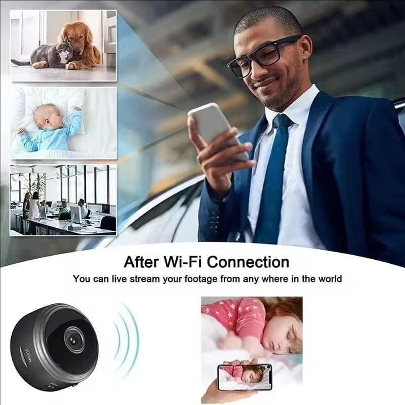 كاميرا A9 صغيرة الحجم بتقنية Wifi بدقة 1080P، مراقبة أمنية لاسلكية، تحكم عن بعد، رؤية ليلية، مراقبة فيديو، كاميرا منزلية ذكية صغيرة بدقة HD - 2