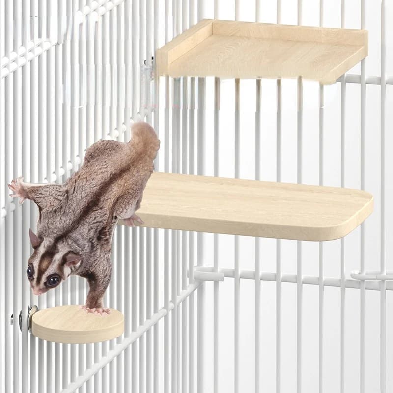 1PC Hamsters Wooden Platform Set Chinchilla Cage Platform Small Animals Cage Accessories for Squirrel Gerbil Suger Glider - 2