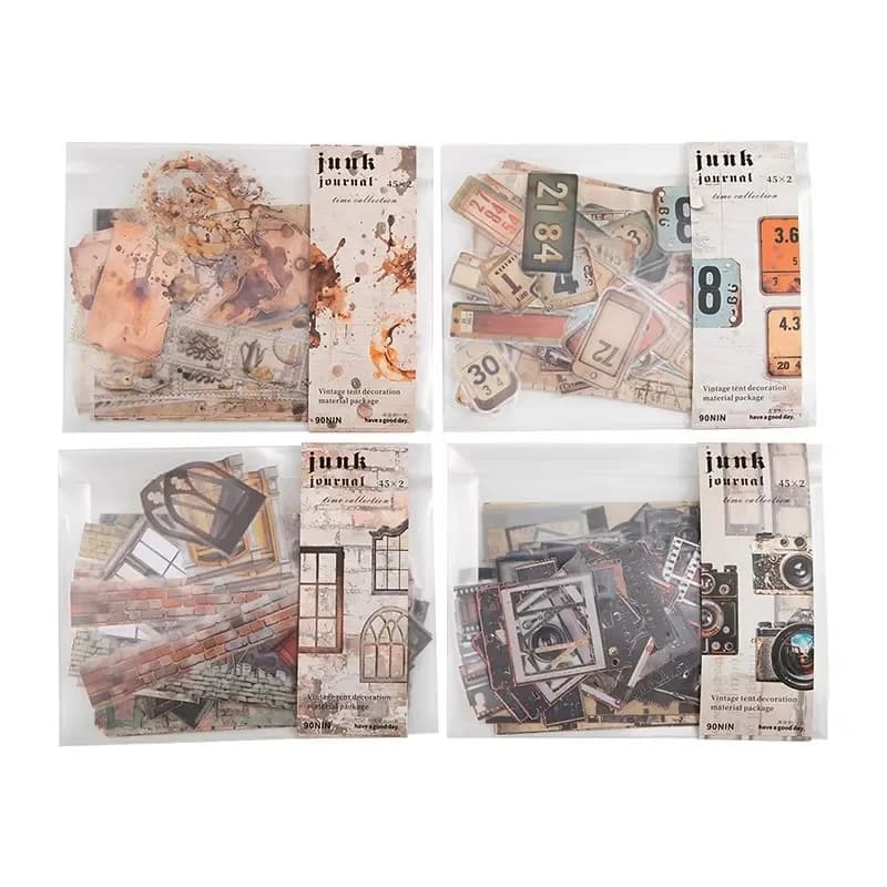 90 قطعة دفاتر مفضلة إطار زخرفي مواد ورقية كتيب مواد أوراق قهوة أوروبية لوح مخطوطات كولاج سكرابوك - 5