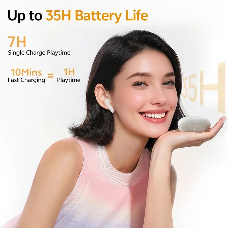 QCY Buds TWS Bluetooth 5.3 Wireless Earphones 10mm Dynamic Driver AI Wind Noise Reduction Earbud 0.68S Low Latency 35H Headphone - 6