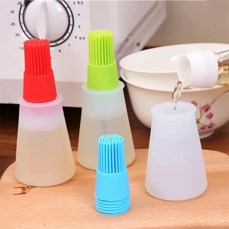 1PC Silicone Oil Bottle Brush Oil Dispenser Bottle With Barbecue Brush Portable Outdoor BBQ Accessories Kitchen Baking Gadgets - 5