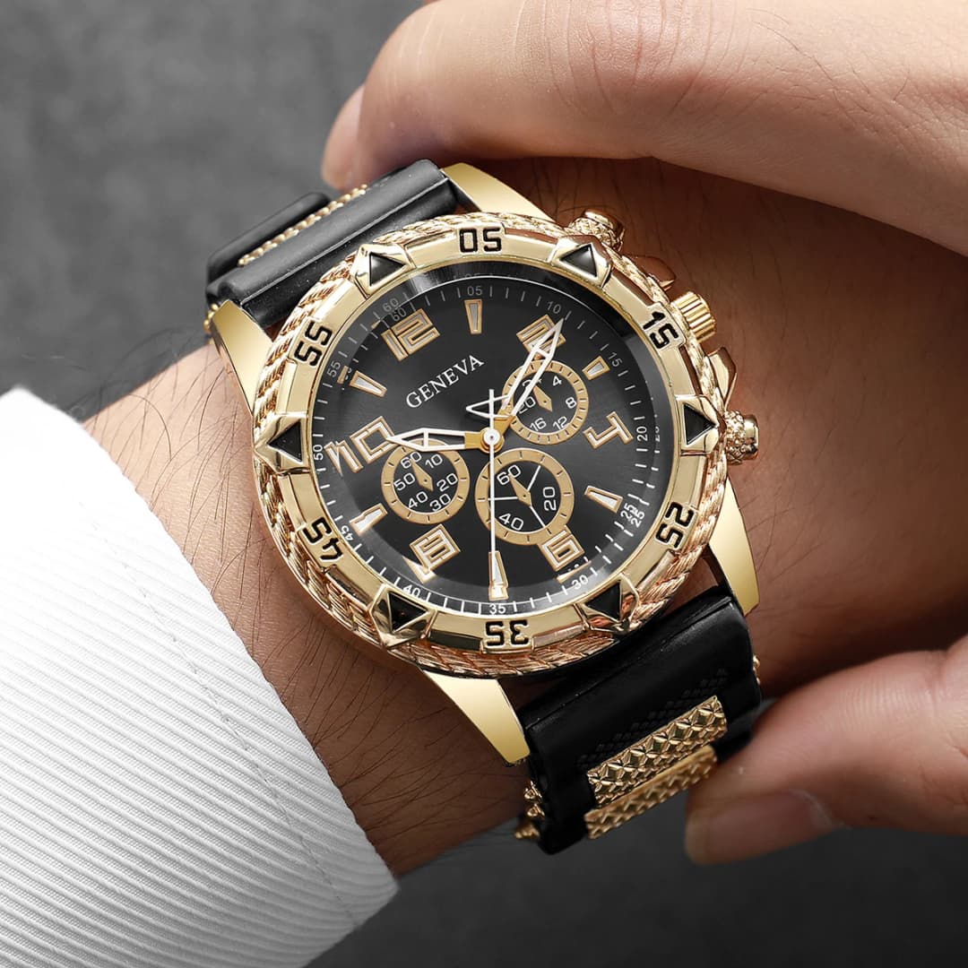 Fashion Silicone Strap Men Sports Watch Luxury Arabic Dial Business Quartz Wristwatch Reloj Hombre (Without Box) - 2