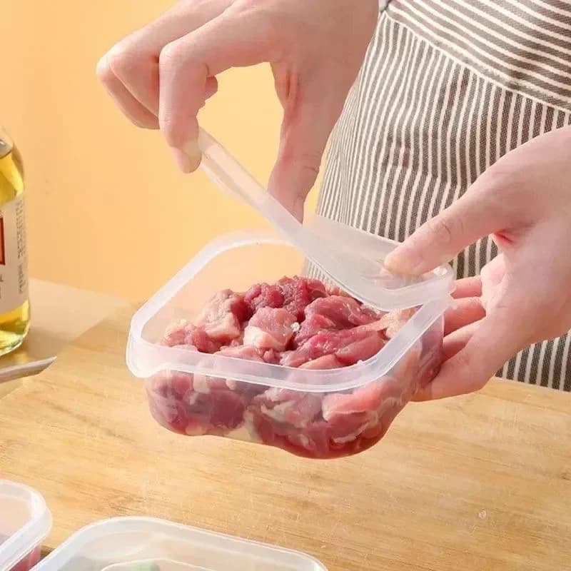 1/10PC Small Food Preservation Boxes Refrigerator Frozen Meat Vegetable Fresh-Keeping Box Transparent Kitchen Sealed Storage Box - 2