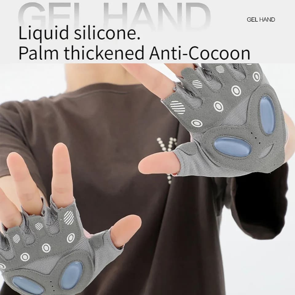 زوج من قفازات الجيم لبناء الجسم والتدريب واللياقة البدنية، قفازات رياضية لرفع الأثقال مقاومة للانزلاق مناسبة لليوغا - 5