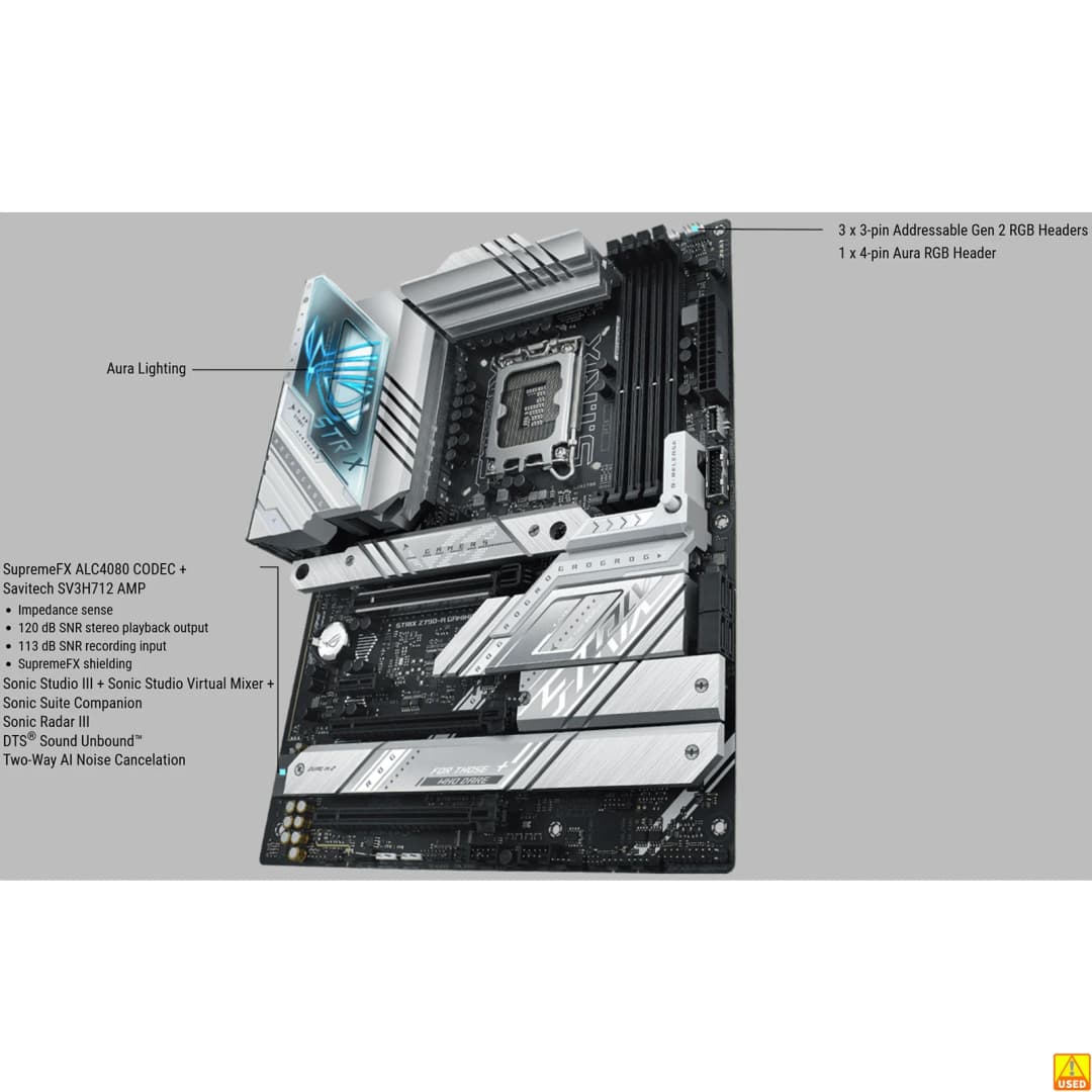 لوحة أم أسوس ROG STRIX Z790-A للألعاب، مقبس LGA1700، ذاكرة DDR4 حتى 5333 ميجاهرتز (OC)، شريحة Z790، ATX - 4