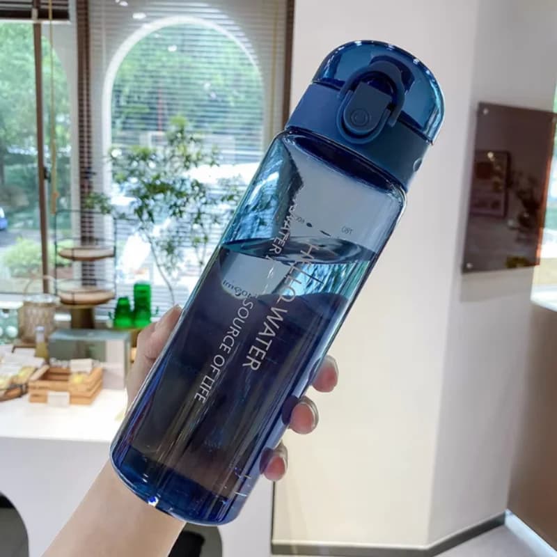 زجاجة مياه شفافة سعة 780 مل، كوب رياضي محمول للسفر ومضاد للتسرب للشرب، كوب زجاجة بلوري للياقة البدنية في صالة الألعاب الرياضية والمدرسة الخارجية - 5