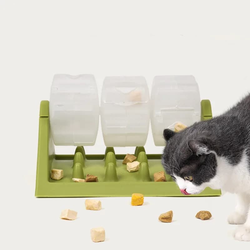 وعاء طعام تفاعلي بطيء للكلاب - لعبة ألغاز لتخفيف القلق والملل، لعبة طعام للكلاب، وعاء ألغاز للقطط مع تحكم في التغذية - 6