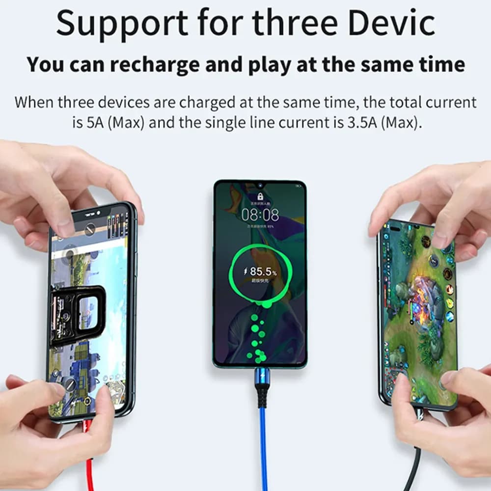 كابل شحن 3 في 1 نوع C/Micro b/iPhone Macarone للاستخدام مع iPhone وHuawei وSamsung والهواتف الذكية - 3