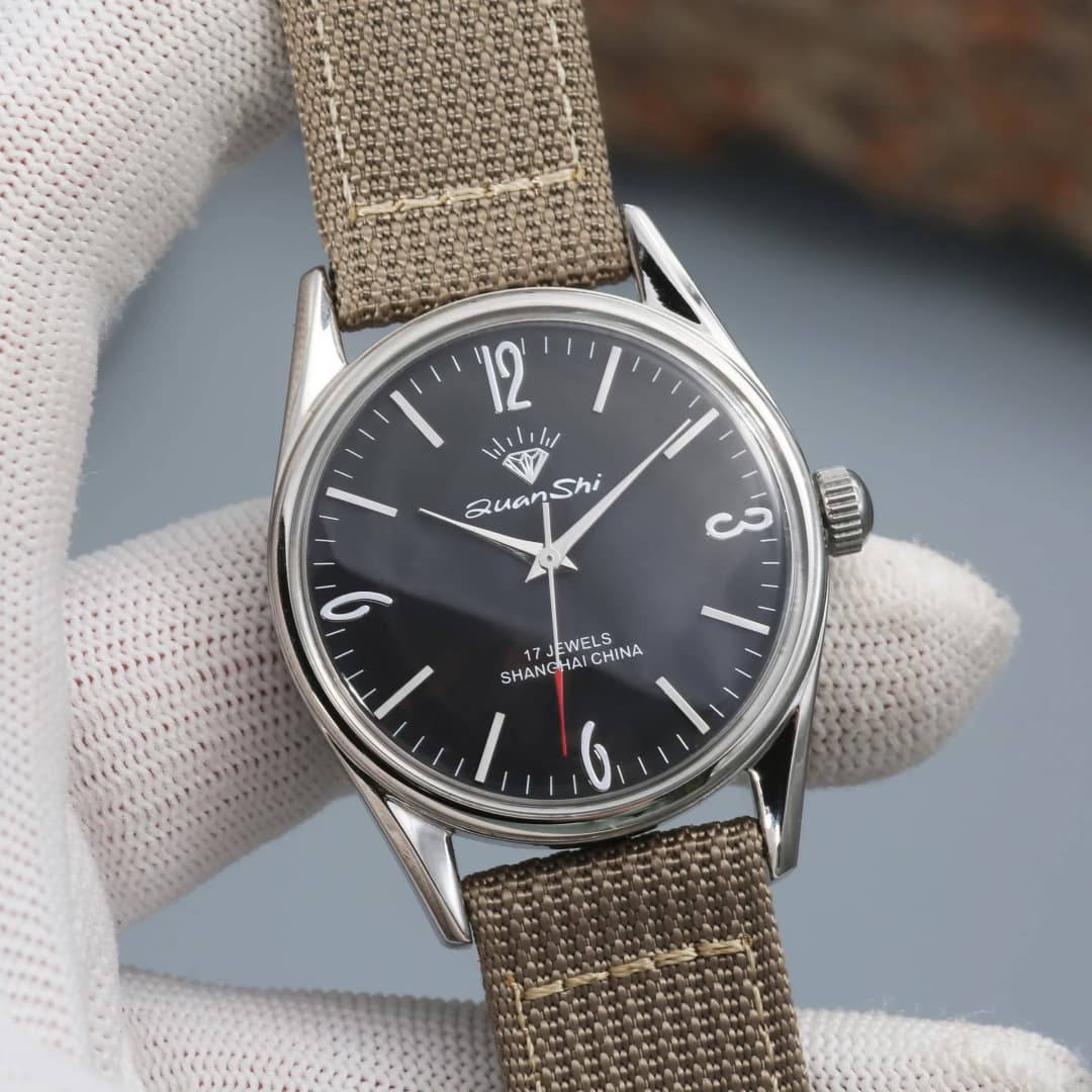 Shanghai Diamond Mechanical Watch Men's Manual Winding Watch 7120 Movement 38MM Stainless Steel Waterproof Men's Gift - 2