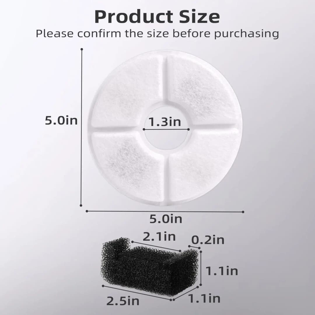 Replacement Activated Carbon Filter set 4/8/12pcs for Cat Water Drinking Fountain Replaced Filters Flower Pet Dog Round Fountain - 3