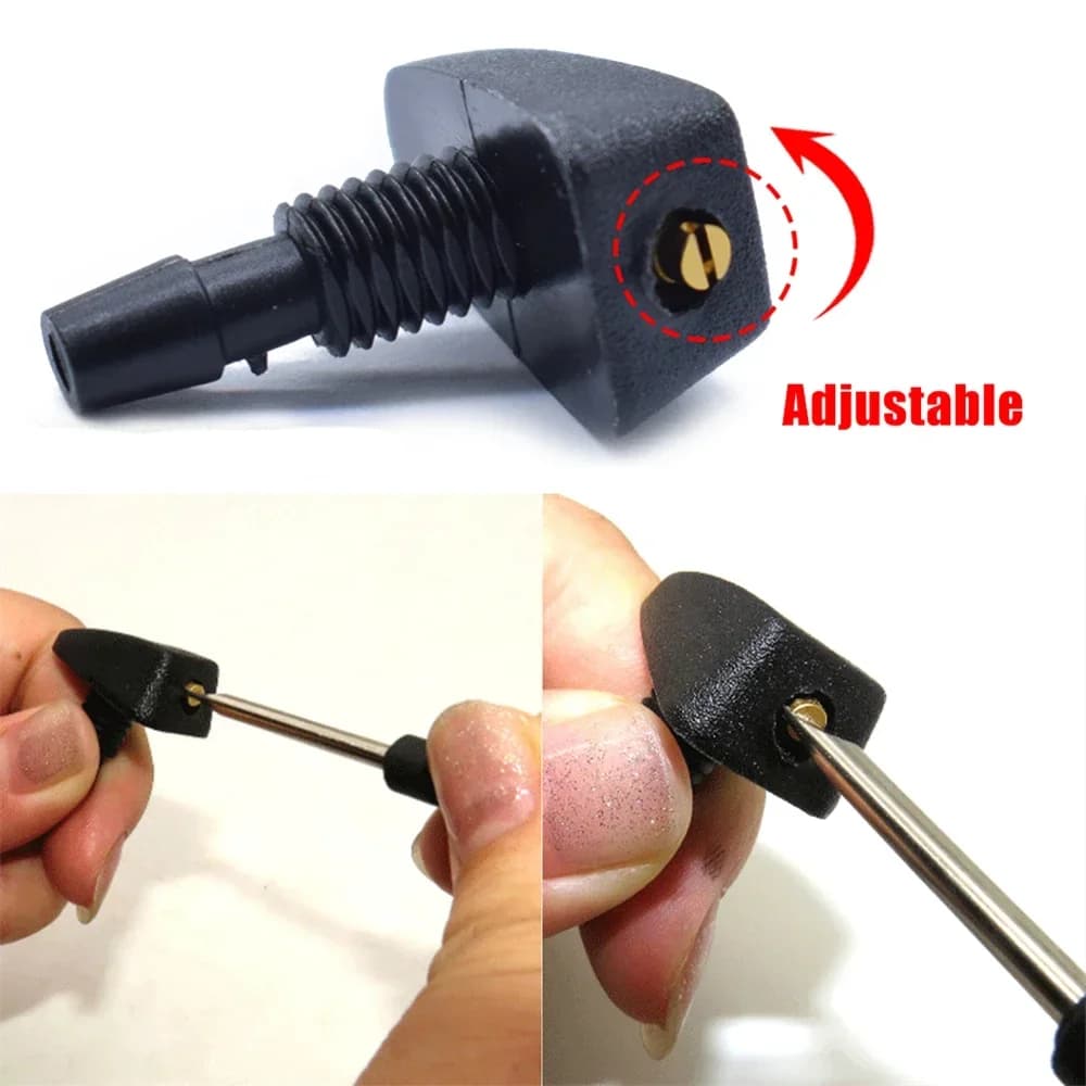 طقم نفاث لغسالة الزجاج الأمامي العالمي من قطعتين، بخاخ قابل للتعديل لتنظيف النوافذ الأمامية بكفاءة - 4