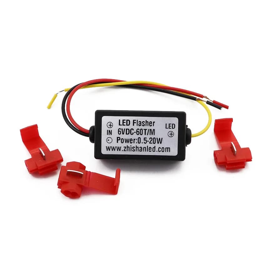 2 قطعة وميض إشارة دوران 6V 12V لسيارة LED ودراجة نارية مرحل وميض عام مع ثلاث نقاط تلامس - 2