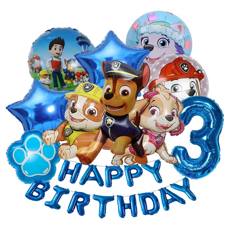 PAW Patrol Balloon Birthday Banner Decoration Aluminum Film Digital Balloon Set Dog Chase Marshall Skye Kids Party Supplies Toys - 3