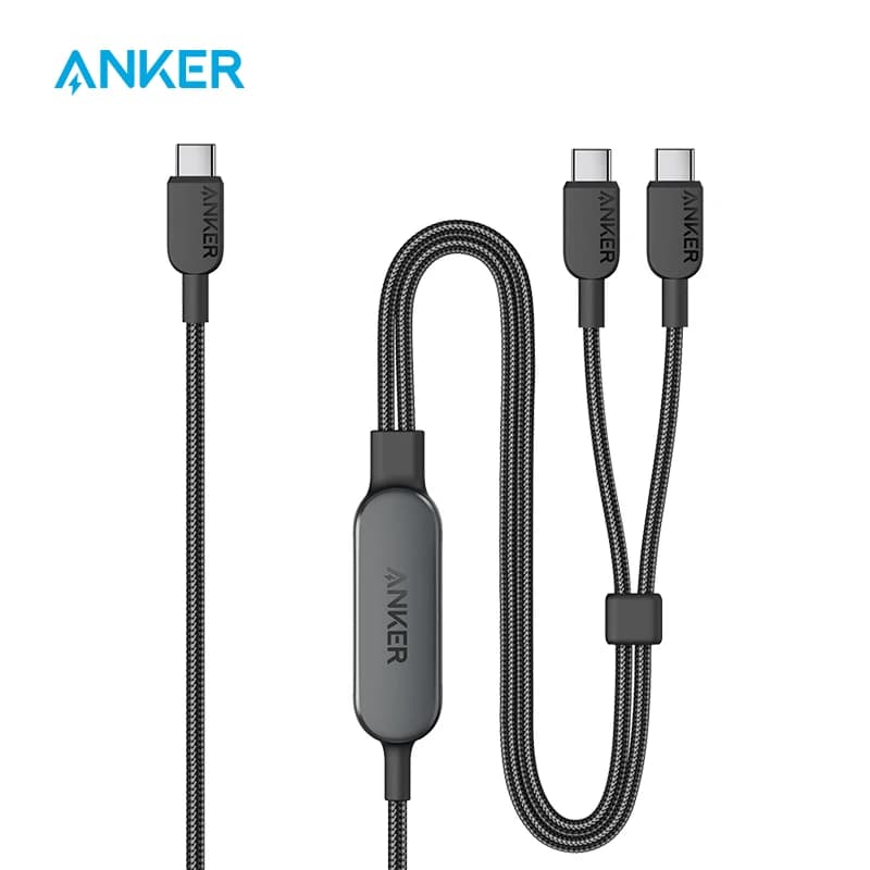 Anker USB C Cable, 4 ft 2-in-1 USB C to USB C Cable 140W Max, Fast Charging for iPhone 16 Series, MacBook, iPad