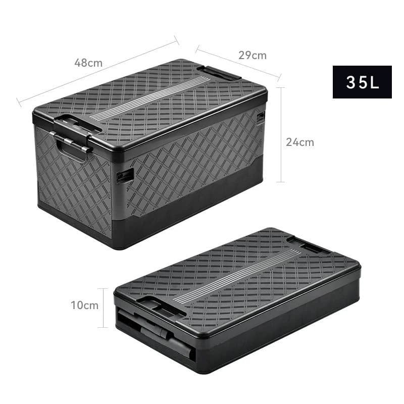 صندوق صندوق سيارة سعة 35/60 لتر، منظم سيارة، صندوق تخزين محمول للتخييم الخارجي، صندوق صندوق سيارة قابل للطي، ملحقات منظم داخلي للسيارة - 5