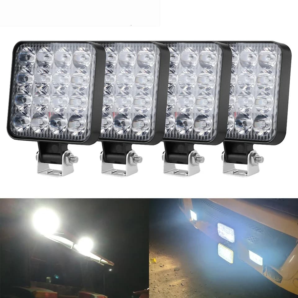 شريط إضاءة LED 48 واط إضاءة عمل شريط إضاءة LED للسيارة جرار قارب شاحنة 4X4 كشاف WD SUV ATV إضاءة LED أمامية للطرق الوعرة