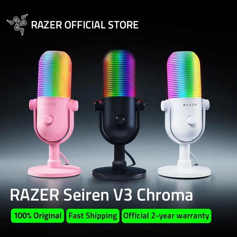 ميكروفون بث الألعاب Razer Seiren V3 مع إضاءة Chroma RGB