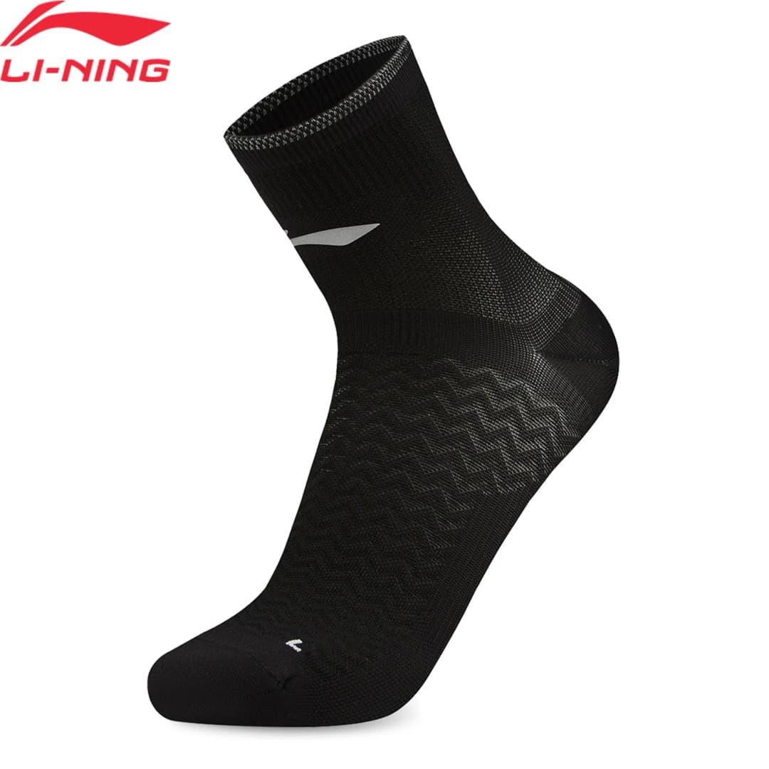 Li-Ning Unisex Running Socks 77.6%Nylon 19.8%Spandex 2.6%Polyester 22-28cm Reflective Breathable LiNing Durable Socks AWSW091