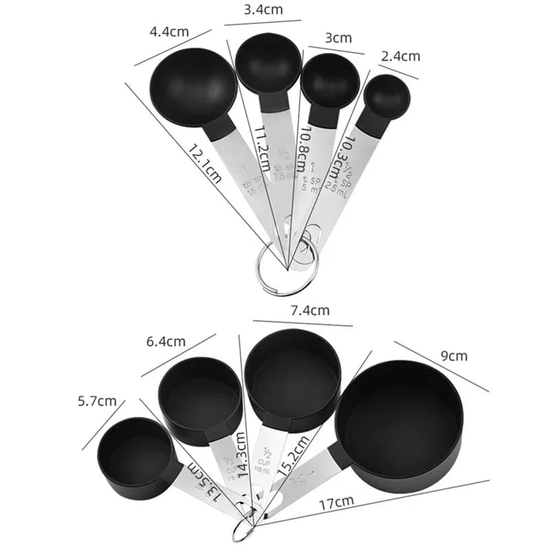 4/8PCS/Set Plastic Multi Purpose Measuring Cup Measuring Spoon Stainless Steel Handle With Graduated Measuring Baking Tools - 6