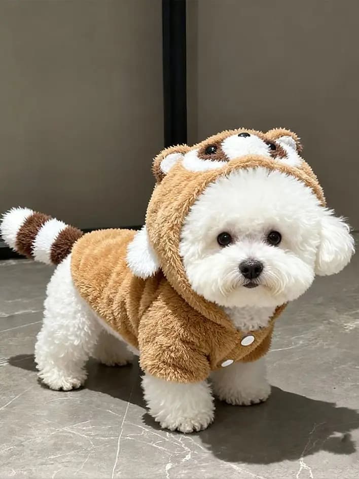 Warm Plush Bear Hoodie Dog Clothes Autumn Winter Style for Small Puppies Kittens Funny Design Pet Clothing by Amour Brand