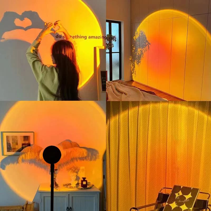 LED Sunset Lamp Nightlights USB Projector Birthday Party Decoration Mood Lights For Bedroom Living Room Wall Photography - 3