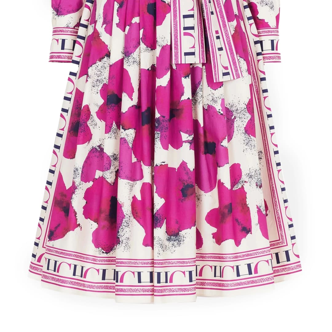 فستان نسائي من CHCH جديد قميص بأكمام طويلة تنورة طويلة مطبوعة بالزهور فستان حفلات - 6