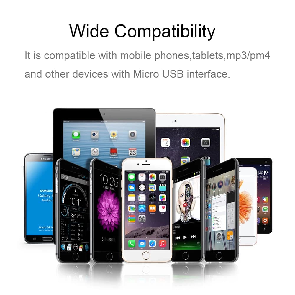 كابل Vumpach من النايلون المضفر Micro USB بطول 1 متر/2 متر/3 أمتار كابل شحن USB لمزامنة البيانات لهواتف Samsung وHTC وLG وHuawei وXiaomi وأندرويد - 6