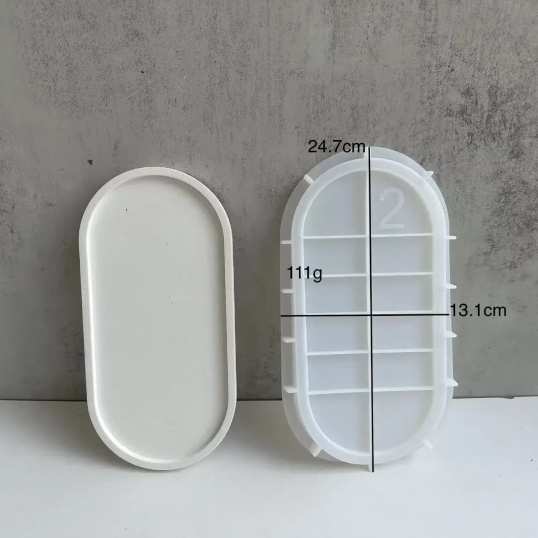 Silicone Gypsum Storage Tray Molds Oval Shape Tray Mold DIY Handmade Coaster Making Concrete Cement Mould Home Decoration - 5