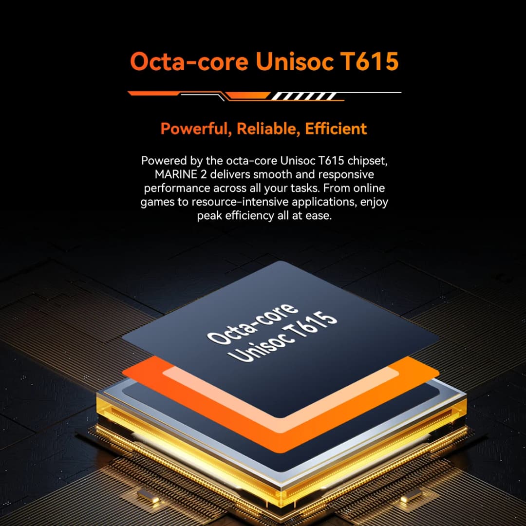 هاتف ذكي متين Blackview OSCAL Marine 2 AI شاشة 6.56 بوصة HD+ معالج Unisoc T615 ذاكرة 24(8+16)GB تخزين 256GB بطارية 11000mAh أندرويد 15 NFC - 5